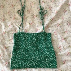 green floral stetchy tank